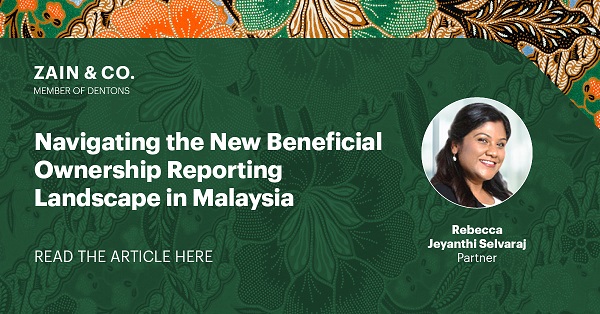 Banner for "Navigating the New Beneficial Ownership Reporting Landscape in Malaysia" text